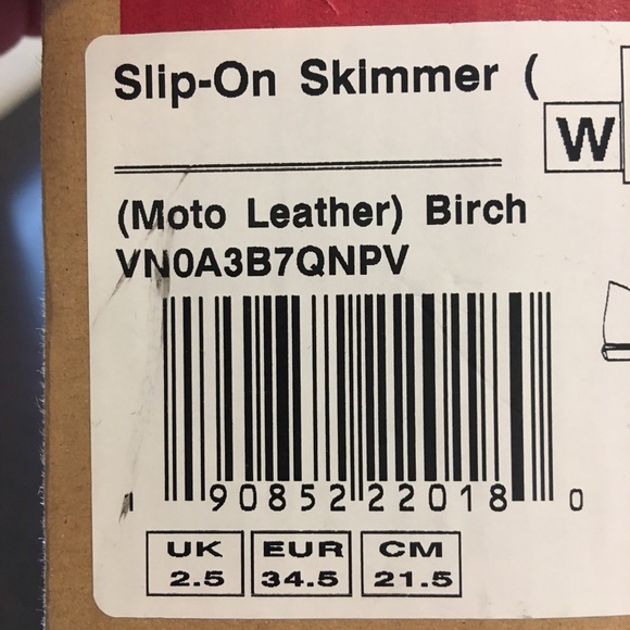 Vans Slip On Skimmer Moto Leather Birch Women’s - Picture 6 of 8